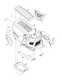 Hood & Grille parts for Craftsman Garden Tractor 247.204450 / 2015 from AppliancePartsPros.com