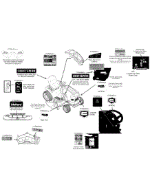 Label Map parts for Craftsman Garden Tractor 247.204450 / 2015 from AppliancePartsPros.com