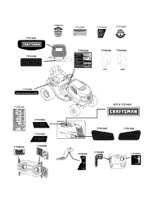 Label Map parts for Craftsman Lawn Tractor 247.288811 / 2011 from AppliancePartsPros.com