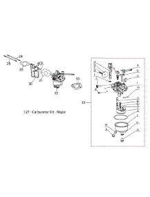 170-Vu Carburetor parts for Craftsman Tiller 247.299341 / 2012 from AppliancePartsPros.com