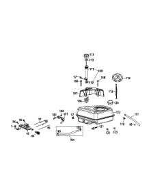 170-Au Fuel Tank & Mounting parts for Craftsman Tiller 247.299342 / 2014 from AppliancePartsPros.com