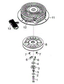 Recoil Starter 590746 parts for Craftsman Chipper-Shredder & Vac 247.775880 / 2002 from AppliancePartsPros.com