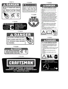 Label Map parts for Craftsman Chipper-Shredder & Vac 247.77638 / 2010 from AppliancePartsPros.com