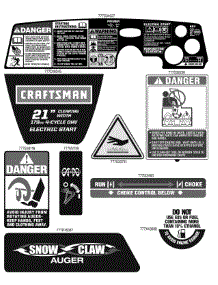 Label Map parts for Craftsman Snow Thrower 247.887801 / 2011 from AppliancePartsPros.com