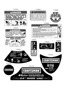 Label Map parts for Craftsman Chipper-Shredder & Vac 24A-070H299 / 2010 from AppliancePartsPros.com