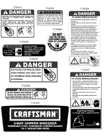 Label Map parts for Craftsman Chipper-Shredder & Vac 24A-464G099 / 2011 from AppliancePartsPros.com