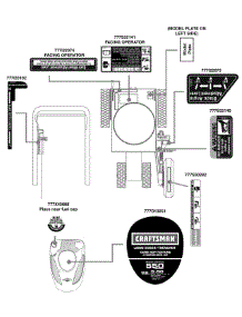 Label Map parts for Craftsman Edger 25B-554G299 / 2010 from AppliancePartsPros.com