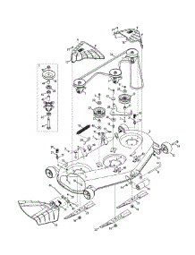 Mower Deck parts for Craftsman Garden Tractor 14A7A3ZQ099 / 2015 from AppliancePartsPros.com