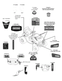 Label Map parts for Craftsman Lawn Tractor 13AL79SS099 / 2010 from AppliancePartsPros.com