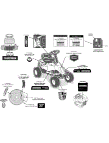 Label Map parts for Craftsman Lawn Tractor 13B226JD099 / 2013 from AppliancePartsPros.com