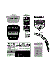 Label Map Cc500el parts for Cub Cadet Home Maintenance Electric Mower 18A-182-710 / HM 2011 from AppliancePartsPros.com