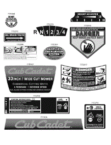 Label Map Cc760 parts for Cub Cadet Home Maintenance Self-Propelled Walk-Behind Mower 12A-764M010 / 2010 from AppliancePartsPros.com