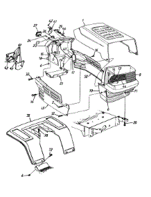 Hood Style 5 parts for Hechinger Lawn Tractor 136Q695G372 / 1996 from AppliancePartsPros.com
