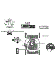 Label Map 11A-A0jc031 parts for Huskee / Husky Push Walk-Behind Mower 11A-A0JC031 / 2011 from AppliancePartsPros.com