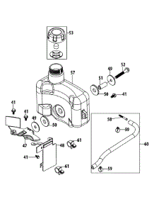 1P65b0c Fuel Tank & Mounting parts for Huskee / Husky Push Walk-Behind Mower 11A-A0JC031 / 2012 from AppliancePartsPros.com