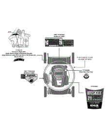 Label Map 11A-A0k7231 parts for Huskee / Husky Push Walk-Behind Mower 11A-A0K7231 / 2011 from AppliancePartsPros.com
