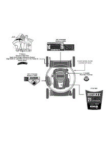 Label Map 11A-A0k7231 parts for Huskee / Husky Push Walk-Behind Mower 11A-A0K7231 / 2012 from AppliancePartsPros.com