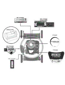 Label Map 11A-A0s5731 parts for Huskee / Husky Push Walk-Behind Mower 11A-A0S5731 / 2014 from AppliancePartsPros.com