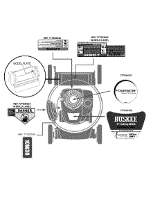 Label Map 11A-A0s5731 parts for Huskee / Husky Push Walk-Behind Mower 11A-A0S5731 / 2015 from AppliancePartsPros.com