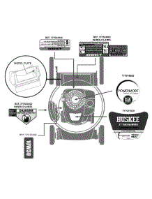 Label Map 11A-B0sd731 parts for Huskee / Husky Push Walk-Behind Mower 11A-B0SD731 / 2015 from AppliancePartsPros.com