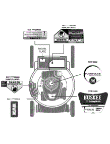 Label Map 11A-B22j731 parts for Huskee / Husky Push Walk-Behind Mower 11A-B22J731 / 2015 from AppliancePartsPros.com