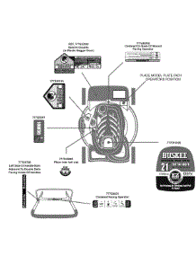 Label Map parts for Huskee / Husky Self-Propelled Walk-Behind Mower 12A-46M9031 / 2009 from AppliancePartsPros.com