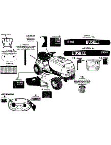 Label Map J771g031 231 parts for Huskee / Husky Lawn Tractor 13AJ771G031 / 2008 from AppliancePartsPros.com