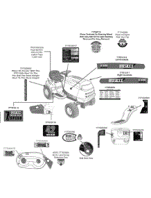 Label Map Huskee parts for Huskee / Husky Lawn Tractor 13AJ771G031 / 2009 from AppliancePartsPros.com