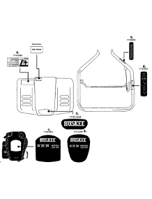 Label Map H031 J231 parts for Huskee / Husky Tiller 21A-240H031 / 2008 from AppliancePartsPros.com