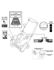 Label Map 31A-2M1e731 parts for Huskee / Husky Snow Thrower 31A-2M1E731 / 2011 from AppliancePartsPros.com