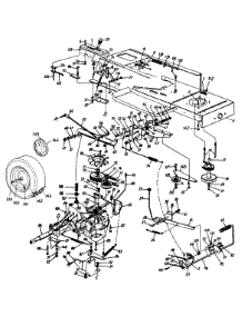Drive / Frame, Lower / Pedal Assembly / Wheel, Rear parts for Huskee / Husky Lawn Tractor 1366693G131 / 1996 from AppliancePartsPros.com