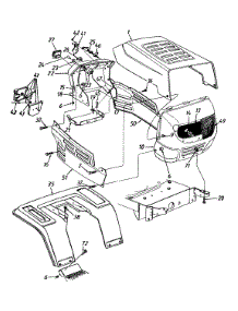 Hood Style 3 parts for Huskee / Husky Lawn Tractor 1366693G131 / 1996 from AppliancePartsPros.com