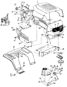Hood Style 3 parts for Lowe's Lawn Tractor 135S693H062 / 1995 from AppliancePartsPros.com