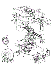 Drive / Frame, Lower / Pedal Assembly / Wheels, Rear parts for Mastercraft Lawn Tractor 136M673G754 / 1996 from AppliancePartsPros.com
