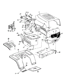 Hood Style 3 parts for Mastercraft Lawn Tractor 136O673H054 / 1996 from AppliancePartsPros.com