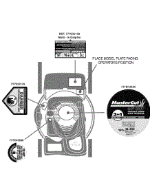 Label Map Mastercut parts for Mastercut Self-Propelled Walk-Behind Mower 12AV569R059 / 2009 from AppliancePartsPros.com