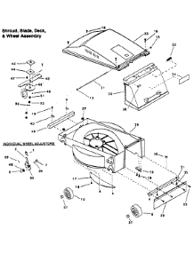 Shroud, Blade, Deck & Wheels parts for Mastercut Electric Mower 181-184D711 from AppliancePartsPros.com