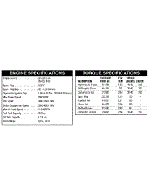 Engine & Torque Specifications parts for Mcculloch Handheld Product 41AY42NQ077 from AppliancePartsPros.com