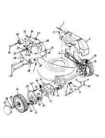 Front Wheel And Axle Ass'y parts for Montgomery Ward Self-Propelled Walk-Behind Mower TMO-3748103 / 1994 from AppliancePartsPros.com
