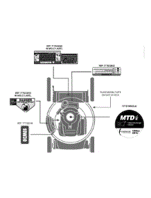 Label Map 11A-B0jt706 parts for Mtd Push Walk-Behind Mower 11A-B0JT706 / 2012 from AppliancePartsPros.com