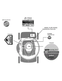 Label Map 11A-436A parts for Mtd Gold Push Walk-Behind Mower 11A-436A004 / 2010 from AppliancePartsPros.com