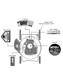 Label Map 11A-50Jc parts for Mtd Gold Push Walk-Behind Mower 11A-50JC006 / 2010 from AppliancePartsPros.com