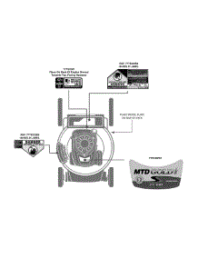 Label Map 11A-B22q704 parts for Mtd Gold Push Walk-Behind Mower 11A-B22Q704 / 2013 from AppliancePartsPros.com