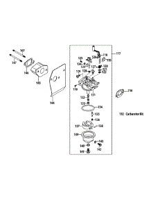 5P70mu Carburetor parts for Mtd Gold Push Walk-Behind Mower 11A-B2J1704 / 2012 from AppliancePartsPros.com
