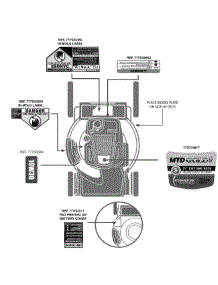 Label Map 12Agb2jz704 parts for Mtd Gold Self-Propelled Walk-Behind Mower 12AGB2JZ704 / 2012 from AppliancePartsPros.com