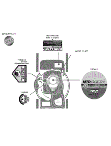 Label Map 12Av566a004 parts for Mtd Gold Self-Propelled Walk-Behind Mower 12AV566A004 / 2010 from AppliancePartsPros.com