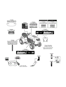 Label Map parts for Mtd Gold Lawn Tractor 13A1762F265 / 2013 from AppliancePartsPros.com