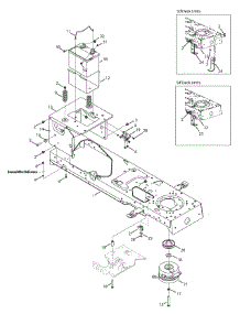 Frame, Pto Clutch & Battery parts for Mtd Gold Lawn Tractor 13AA625P004 / 2008 from AppliancePartsPros.com