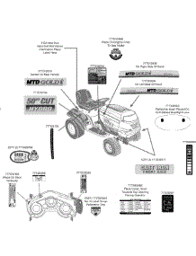 Label Map parts for Mtd Gold Lawn Tractor 13AA625P004 / 2009 from AppliancePartsPros.com