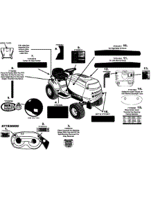 Label Map J771g004 204 parts for Mtd Gold Lawn Tractor 13AJ771G204 / 2008 from AppliancePartsPros.com